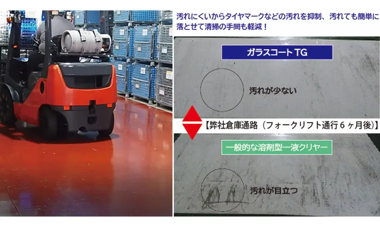 フロアトップガラスコートTGで汚れにくい